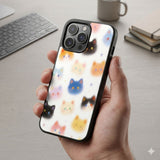 Cat Faces And Stars Protective Case Compatible with iPhone, Samsung & Google Pixel FX0245