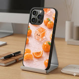 Orange Resin Charms Protective Case Compatible with iPhone, Samsung & Google Pixel FX0251