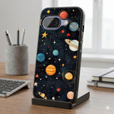 Planets And Stars On A Dark Background Protective Case Compatible with iPhone, Samsung & Google Pixel FX0264