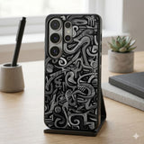 Black And Grey Pattern Protective Case Compatible with iPhone, Samsung & Google Pixel FX0268