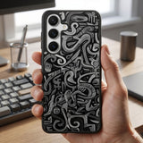 Black And Grey Pattern Protective Case Compatible with iPhone, Samsung & Google Pixel FX0268