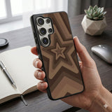 Brown Star Patterned Protective Case Compatible with iPhone, Samsung & Google Pixel FX0269