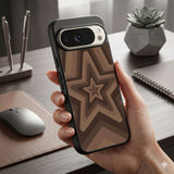Brown Star Patterned Protective Case Compatible with iPhone, Samsung & Google Pixel FX0269