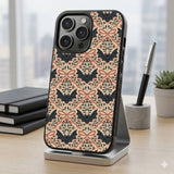 Black Bats Damask With Flowers Protective Case Compatible with iPhone, Samsung & Google Pixel FX0271