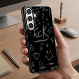 Dark Scribbled Aesthetic Protective Case Compatible with iPhone, Samsung & Google Pixel FX0274