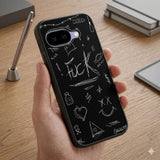 Dark Scribbled Aesthetic Protective Case Compatible with iPhone, Samsung & Google Pixel FX0274