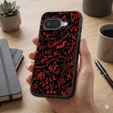 Red Graffiti Art Protective Case Compatible with iPhone, Samsung & Google Pixel FX0275