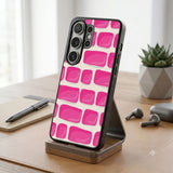 Vibrant Pink And White Brick Protective Case Compatible with iPhone, Samsung & Google Pixel FX0279