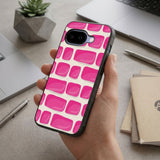 Vibrant Pink And White Brick Protective Case Compatible with iPhone, Samsung & Google Pixel FX0279