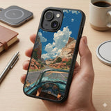 Vintage Car Scenery Protective Case Compatible with iPhone, Samsung & Google Pixel FX0284