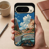 Vintage Car Scenery Protective Case Compatible with iPhone, Samsung & Google Pixel FX0284