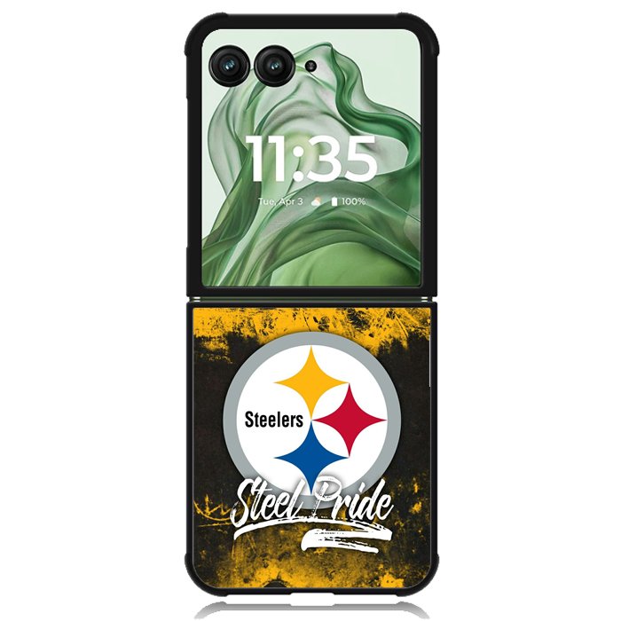 Pittsburgh Steelers X01203 Motorola Moto Razr+ Plus 2024/2025 Case, Motorola Razr 50 Ultra/50s Ultra Case