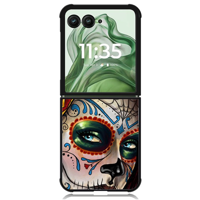 Girl Skull Wallpapers X1301 Motorola Moto Razr+ Plus 2024/2025 Case, Motorola Razr 50 Ultra/50s Ultra Case