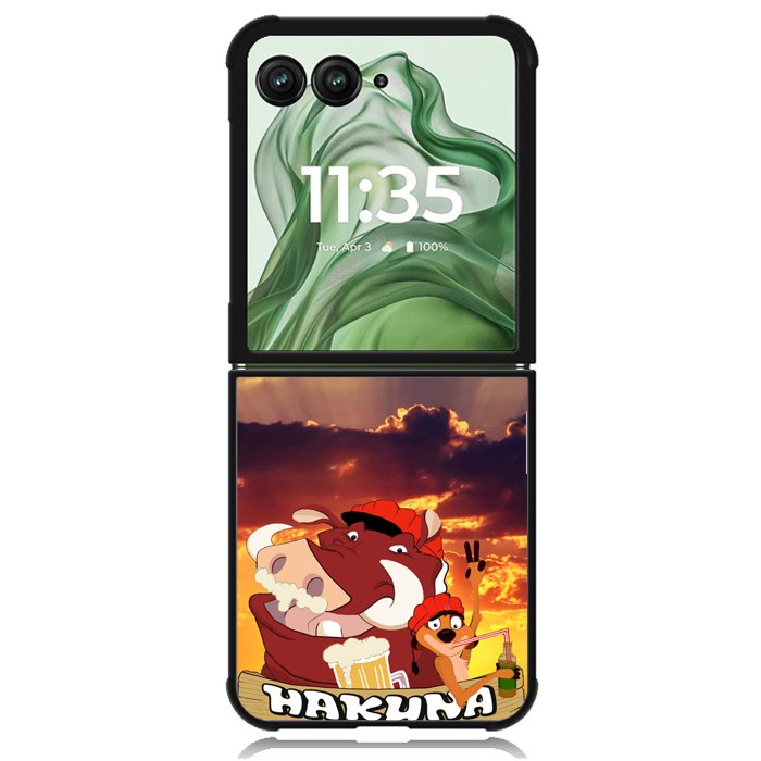 Hakuna Matata Illustration X2339 Motorola Moto Razr+ Plus 2024/2025 Case, Motorola Razr 50 Ultra/50s Ultra Case