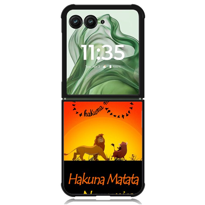 Hakuna Matata No Worries X3644 Motorola Moto Razr+ Plus 2024/2025 Case, Motorola Razr 50 Ultra/50s Ultra Case