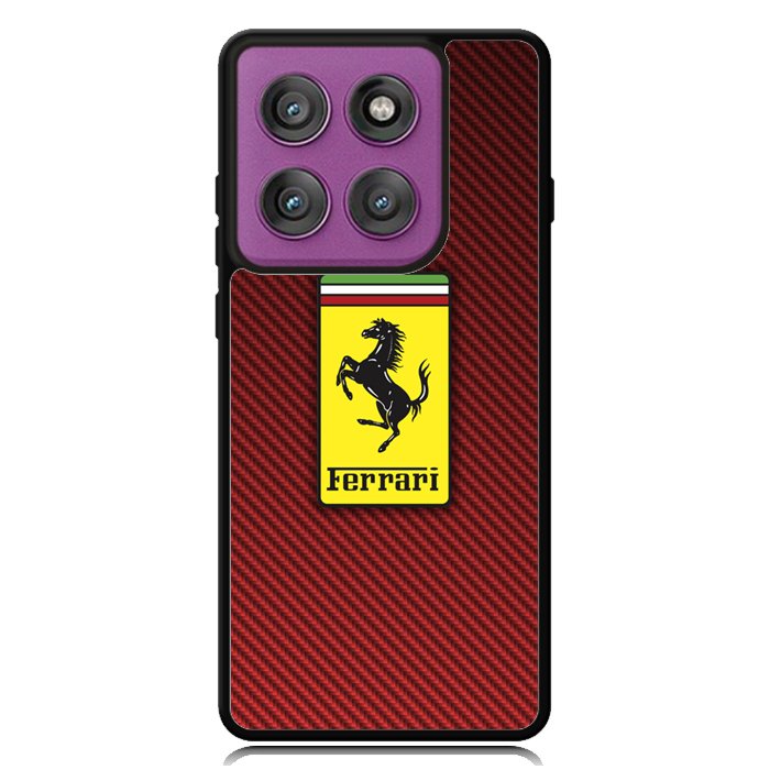 Ferrari Logo Red Carbon X4707 Motorola Moto Edge 2025 | Moto Edge 60 Fusion | Moto Edge 60 Pro Case