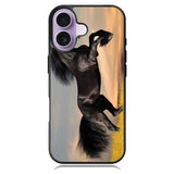 Horse black running X4653 iPhone 17 Case