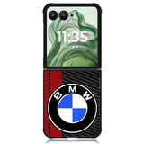 Red Carbon Fiber BMW X5029 Motorola Moto Razr+ Plus 2024/2025 Case, Motorola Razr 50 Ultra/50s Ultra Case