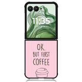 Ok but first coffee X5720 Motorola Moto Razr+ Plus 2024/2025 Case, Motorola Razr 50 Ultra/50s Ultra Case