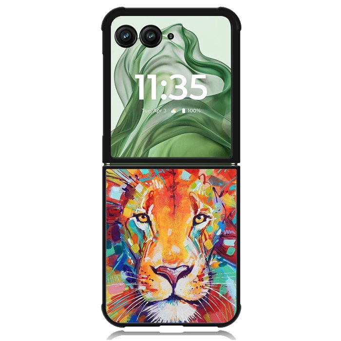 Abstract Lion X5731 Motorola Moto Razr+ Plus 2024/2025 Case, Motorola Razr 50 Ultra/50s Ultra Case