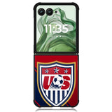 USA Soccer X5757 Motorola Moto Razr+ Plus 2024/2025 Case, Motorola Razr 50 Ultra/50s Ultra Case