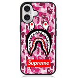 Shark Face Pink Camo Case iPhone 16 BC0550