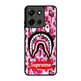 Shark Face Pink Camo Motorola Moto G 5G 2025 Case BC0550