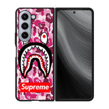 Shark Face Pink Camo Case Samsung Galaxy z Fold 5 5G BC0550
