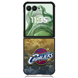 Cleveland Cavaliers camo X6185 Motorola Moto Razr+ Plus 2024/2025 Case, Motorola Razr 50 Ultra/50s Ultra Case