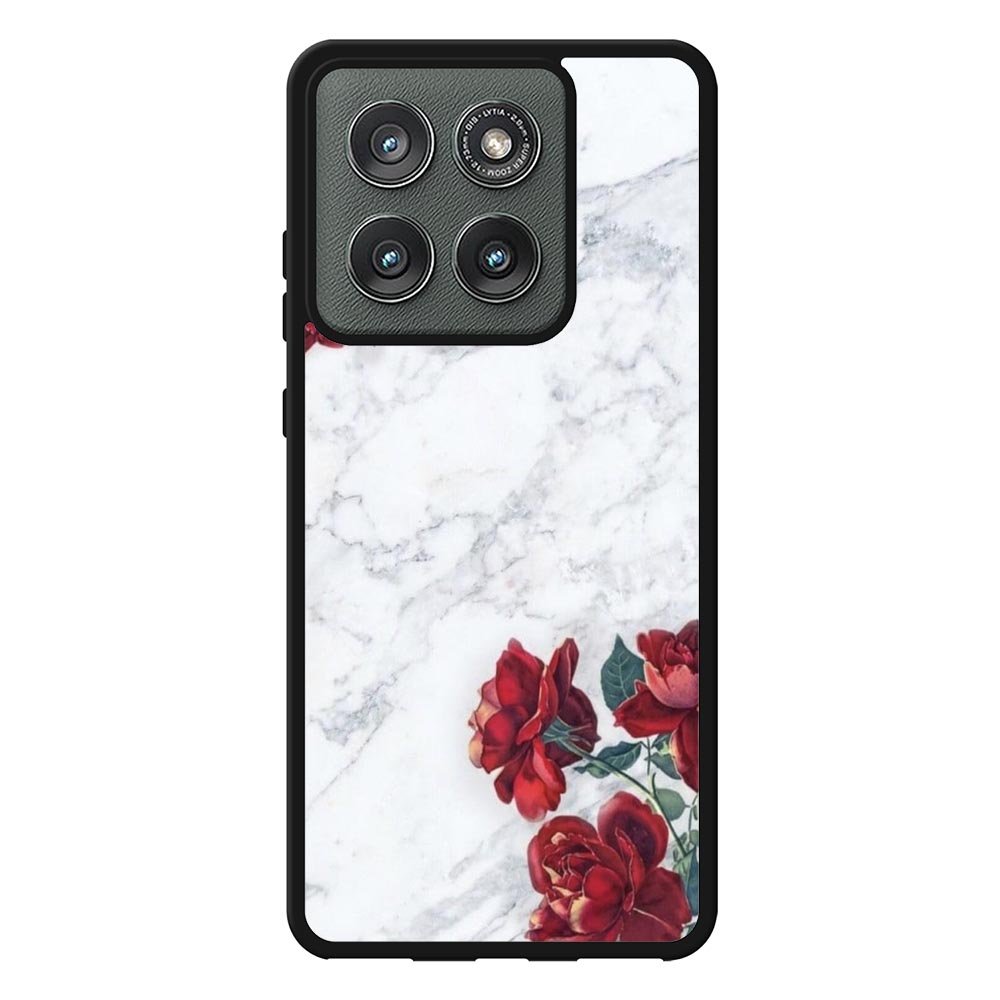 Marble With Roses Case Motorola Moto Edge 2025 BC0847