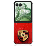 Porsche Logo Red X8906 Motorola Moto Razr+ Plus 2024/2025 Case, Motorola Razr 50 Ultra/50s Ultra Case