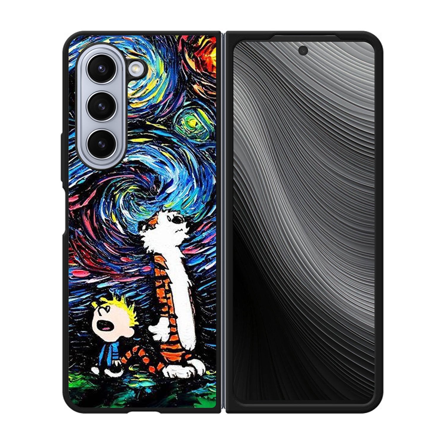Calvin and Hobbes Art Starry Night Case Samsung Galaxy z Fold 5 5G BC0904