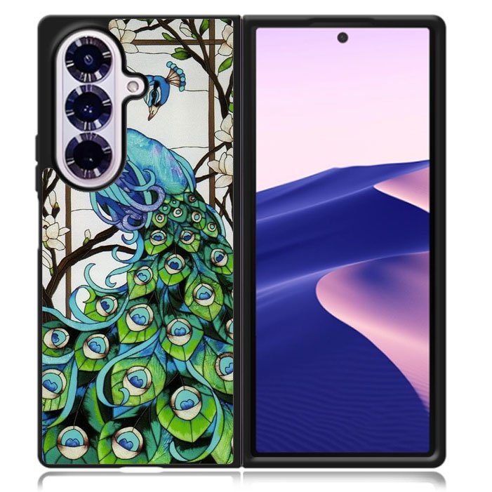 peacock stained glass Samsung Galaxy Z Fold 7 5G Case BC0913