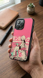 Pink Scooter Girl Protective Case Compatible with iPhone, Samsung & Google Pixel GH0007