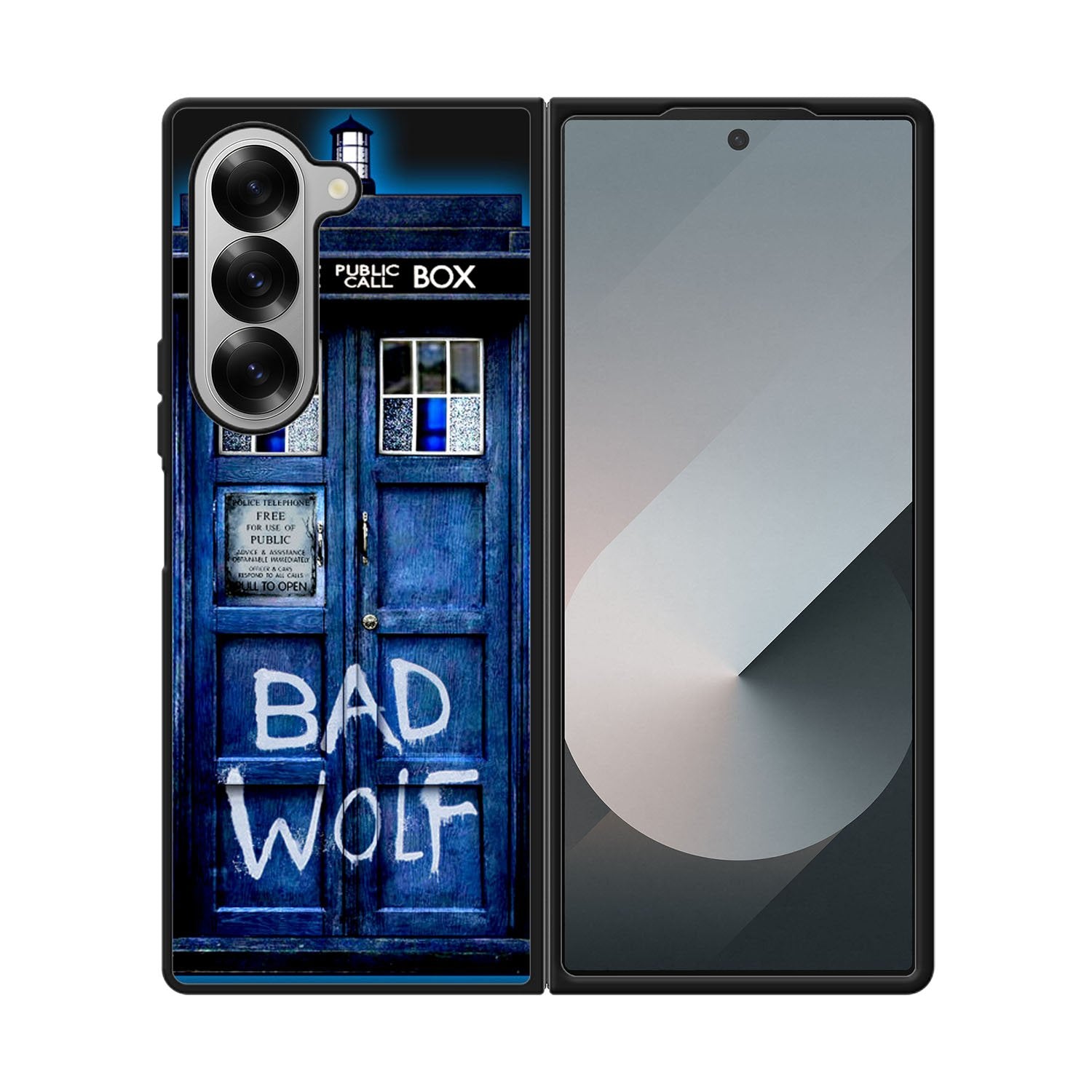 Doctor Who TARDIS Bad Wolf Blue Case Samsung Galaxy Z Fold 6 5G BC2201