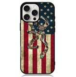 Browning Deer Real Tree Camo USA Flag Case iPhone 16 Pro Max BC2264