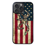 Browning Deer Real Tree Camo USA Flag Case iPhone 15 Pro BC2264