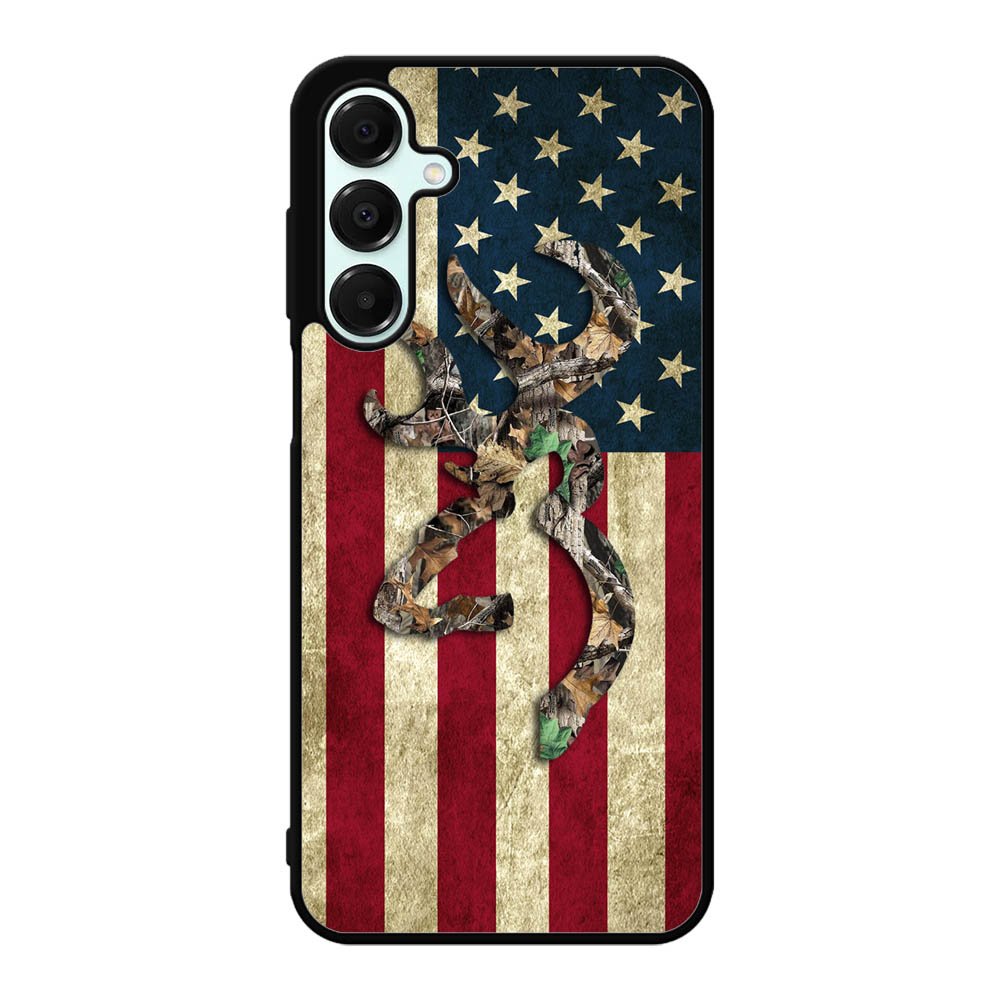 Browning Deer Real Tree Camo USA Flag Samsung Galaxy A16 Case BC2264