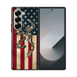 Browning Deer Real Tree Camo USA Flag Case Samsung Galaxy Z Fold 6 5G BC2264