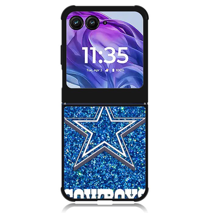 Dallas Cowboys Sparkling Glitter Motorola Moto Razr 2024 , Moto Razr 50 Case