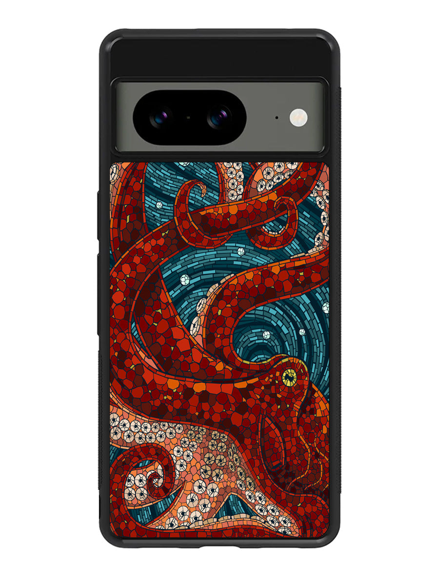 Kraken Octopus Stained Glass Google Pixel 8a Case
