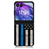 Police Blue Line Flag Motorola Moto Razr 2024 , Moto Razr 50 Case