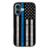 Police Blue Line Flag Case iPhone 16 Plus BC2025