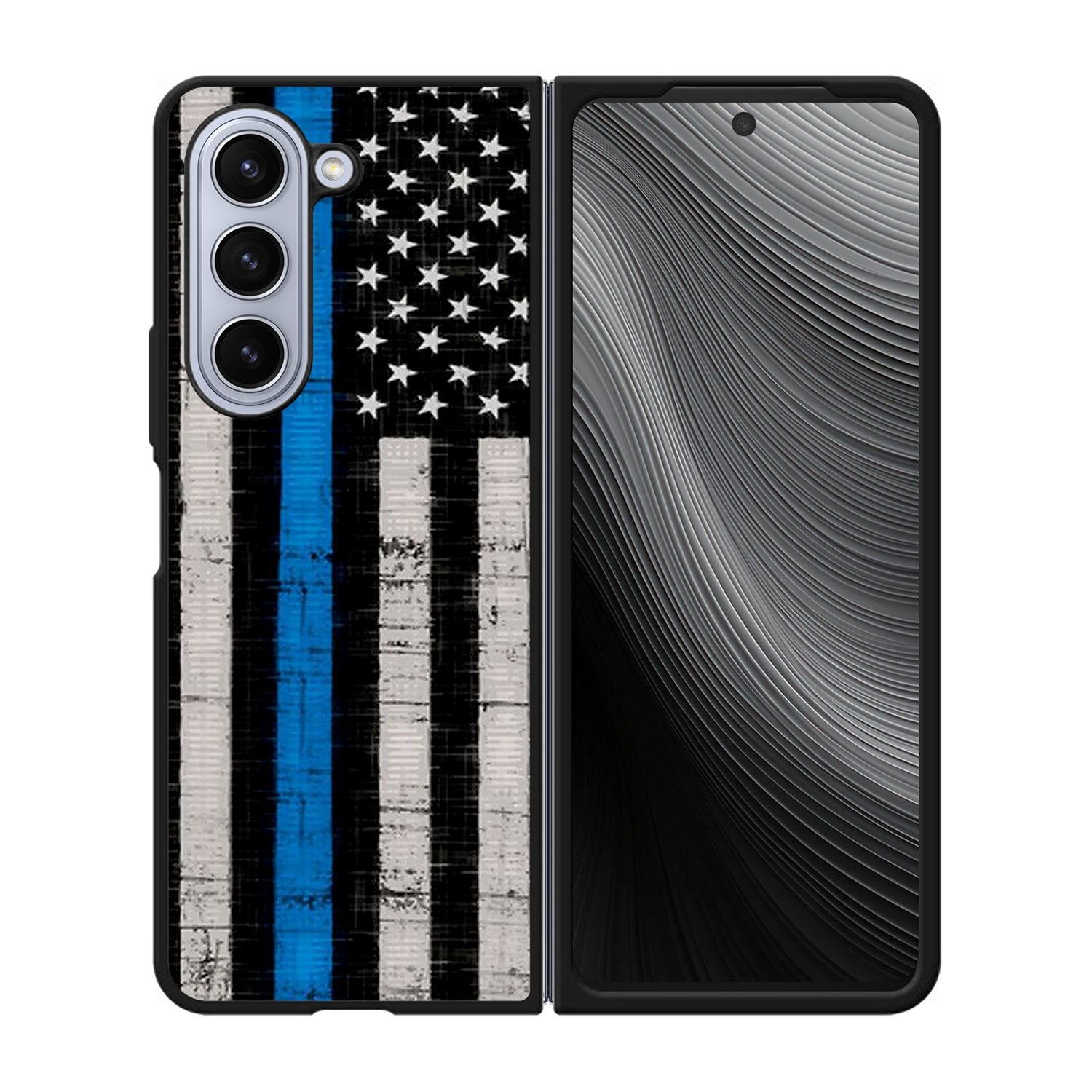 Police Blue Line Flag Case Samsung Galaxy z Fold 5 5G BC2025