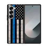 Police Blue Line Flag Case Samsung Galaxy Z Fold 6 5G BC2025