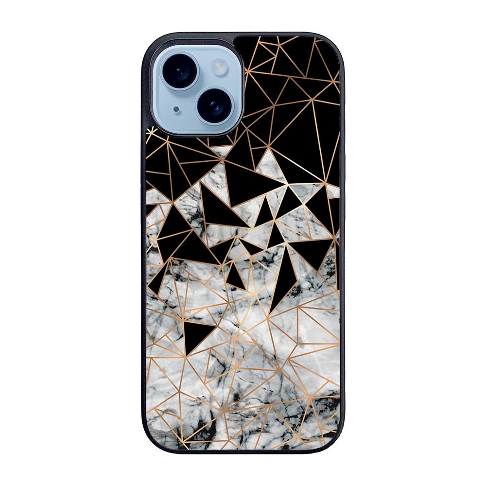 Marble Polygon Pattern Case iPhone 15 BC2060