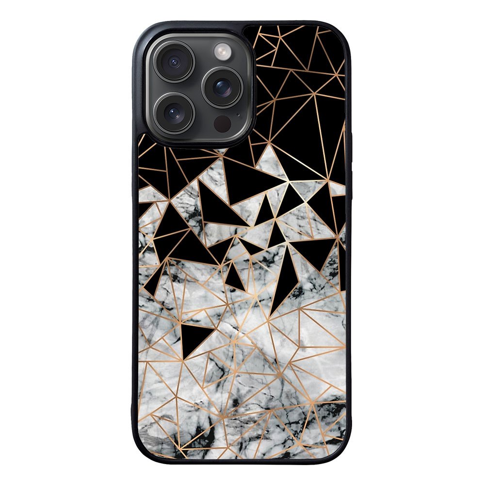 Marble Polygon Pattern Case iPhone 15 Pro BC2060