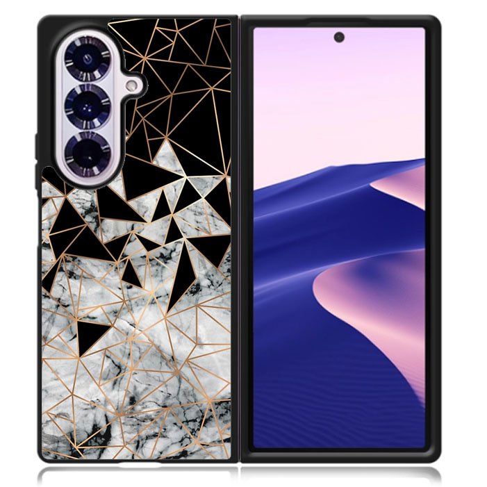 Marble Polygon Pattern Samsung Galaxy Z Fold 7 5G Case BC2060