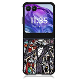 Nightmare Before Christmas Art Glass Motorola Moto Razr 2024 , Moto Razr 50 Case