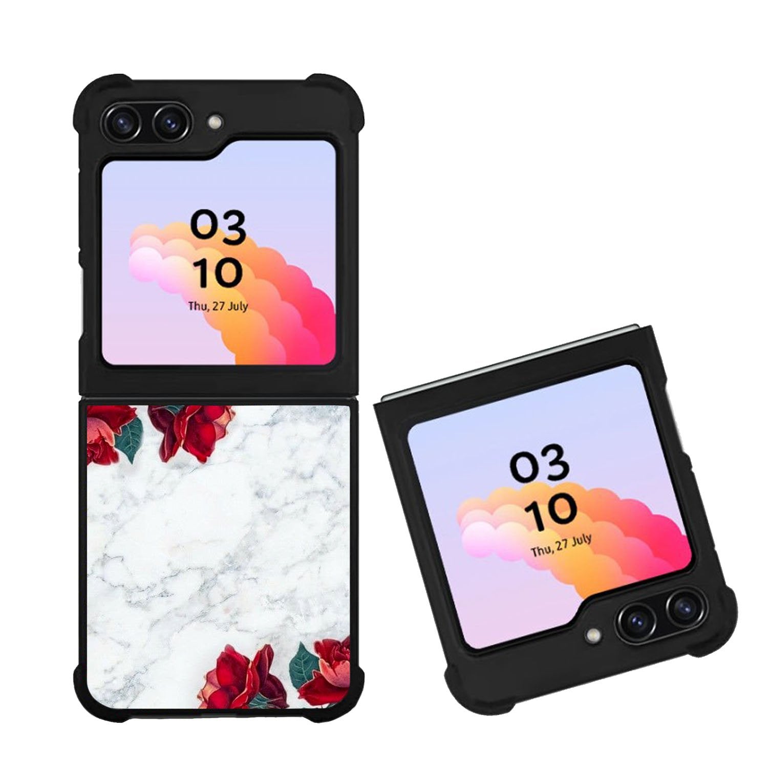 Marble With Roses Case Samsung Galaxy Z Flip 5 5G BC2061